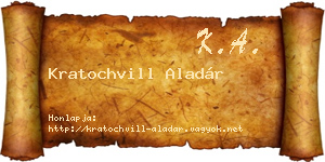 Kratochvill Aladár névjegykártya
